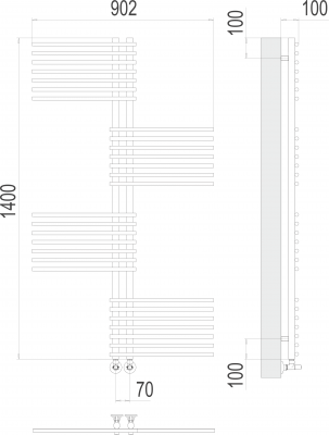 Водяной полотенцесушитель Европа П28 70х1400  4670078530639 Terminus фото в интернет-магазине Русалия