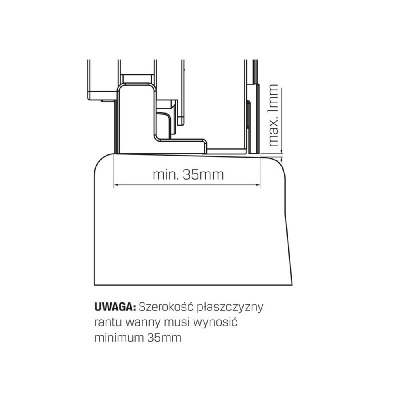 Шторка для ванны NEW TRENDY SMART 130x150 EXK-4103 (хром) фото в интернет-магазине Русалия