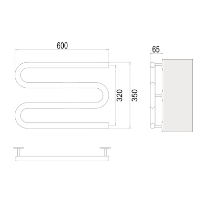 Полотенцесушитель электрический Terminus М-обр 60х35 4620768883927 фото в интернет-магазине Русалия