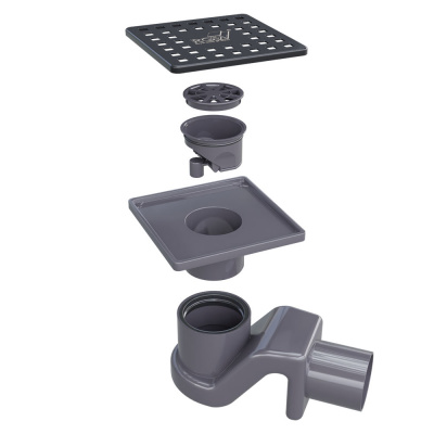 Душевой трап 11х11 см с решеткой SDR-14B-11 черный матовый RGW фото в интернет-магазине Русалия