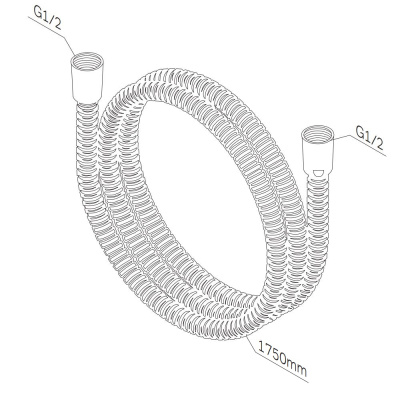 F0417D00 Душ.шланг ребристый 1750 мм, нержавеющая сталь AM.PM фото в интернет-магазине Русалия