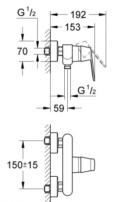Смеситель для душа Eurosmart Cosmopolitan 32837000 Grohe фото в интернет-магазине Русалия