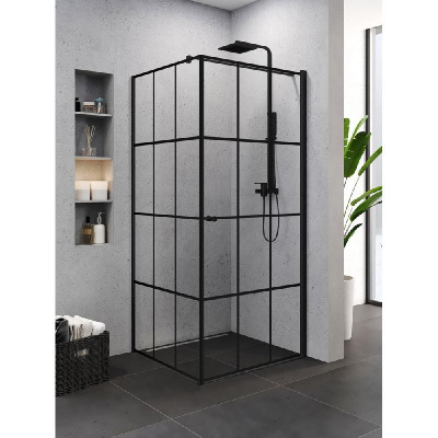 Душевое ограждение NEW TRENDY SUPERIA BLACK 90x90x195 P K-0605 фото в интернет-магазине Русалия