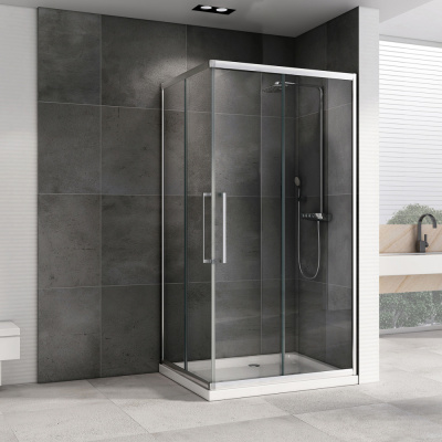 Душевой уголок ABBER Schwarzer Diamant AG02129H 90х120 прямоугольный, профиль хром, прозрачное стекло фото в интернет-магазине Русалия