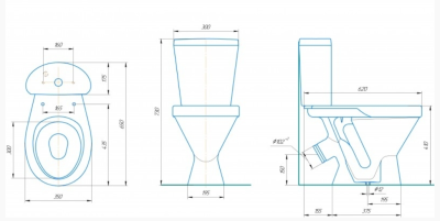 Унитаз - компакт с сиденьем Стандарт наклонный Вн УнБ3625 ROSA фото в интернет-магазине Русалия