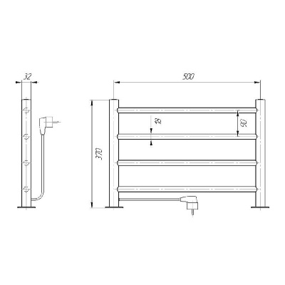 Электрический полотенцесушитель Полка 380х530 хром DMT-T4 38x53 EK L Domoterm фото в интернет-магазине Русалия