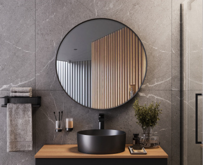 BOND S53-398 Раковина накладная круглая 39*39*15см черная фото в интернет-магазине Русалия