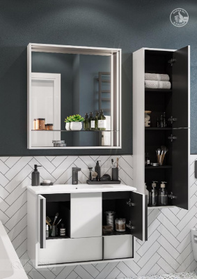 Зеркальный шкаф AQUATON Ривьера 80 белый матовый 1A239102RVX20 фото в интернет-магазине Русалия