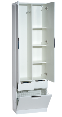 Шкаф - пенал Орхидея 60 с бельевой корзиной П-Жас05060-011К2Я Misty фото в интернет-магазине Русалия