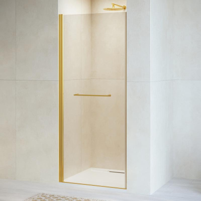 Душевая дверь RGW PA-103Gb 900, стекло прозрачное, профиль золото BRUSH фото в интернет-магазине Русалия