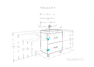 Тумба под раковину AQUATON Америна 70 Н белый 1A169301AM010 фото в интернет-магазине Русалия