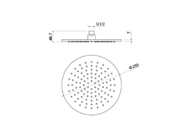 Круглый верхний душ  250*7 мм AQUATEK AQ2077CR фото в интернет-магазине Русалия