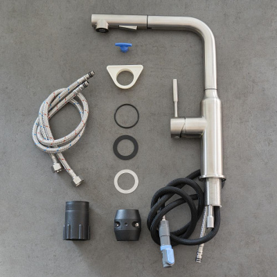 Смеситель Lemark Expert для кухни с вытягивающимся поворотным изливом (LM5085S) фото в интернет-магазине Русалия