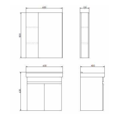 COMFORTY. Зеркало-шкаф "Тромсе-60" дуб сонома фото в интернет-магазине Русалия