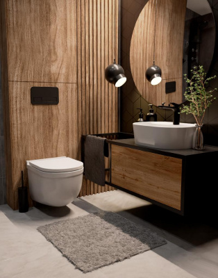 AQM2006 Унитаз подвесной с сиденьем SoftClose, технология смыва Rimless, скрытый крепеж. 520х360х410 AQUAme фото в интернет-магазине Русалия