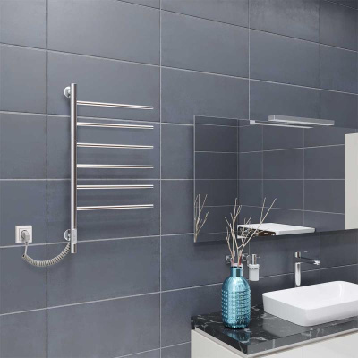 Полотенцесушитель электрический Vincea VTD-1S2CE 43х80, хром, таймер фото в интернет-магазине Русалия