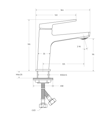 Смеситель для раковины без донного клапана  ARDENTE-LVM-CRM-W0  Belbagno фото в интернет-магазине Русалия