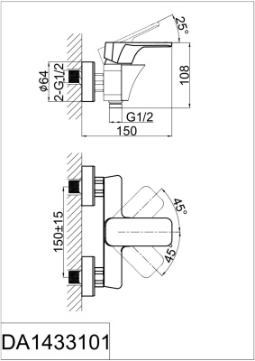 Смеситель для душа D&K Berlin Humboldt (DA1433112) фото в интернет-магазине Русалия