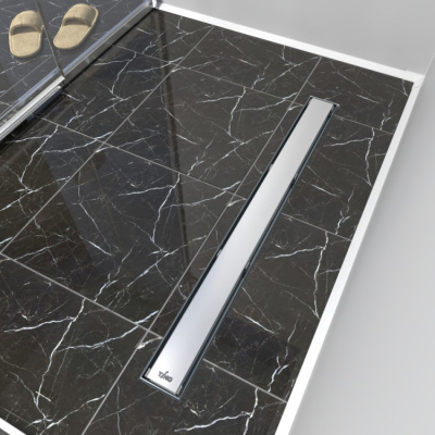 К-т водоотводящий желоб DP20-800 из нержавеющей стали + Декор. вставка/ Основа под плитку PG20-800 Комплект: желоб DP20-800 + основа под плитку PG20-800 фото в интернет-магазине Русалия