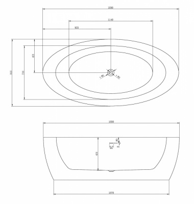 Акриловая ванна ABBER AB9206 185х91х58 см фото в интернет-магазине Русалия