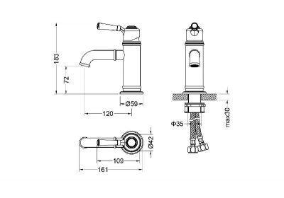 Смеситель для раковины 72, без донного клапана AQUATEK AQ1510CR КЛАССИК фото в интернет-магазине Русалия