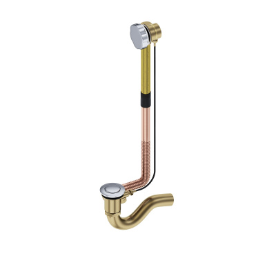 Cлив-перелив латунный полу-автоматический для ванны 8003/00 хром Timo фото в интернет-магазине Русалия