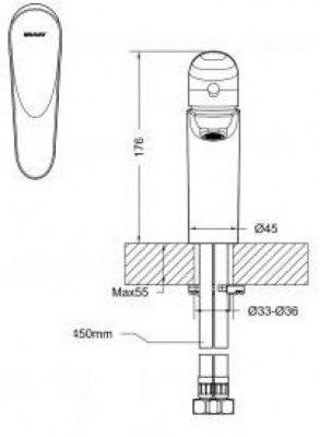 Смеситель для умывальника высокий Drop F14898C Bravat фото в интернет-магазине Русалия