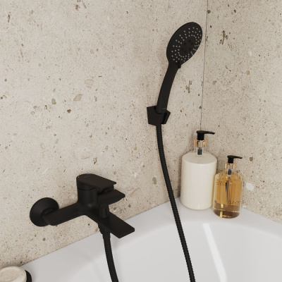 Смеситель для ванны Milardo Azure черный матовый (AZUBL00M02) фото в интернет-магазине Русалия