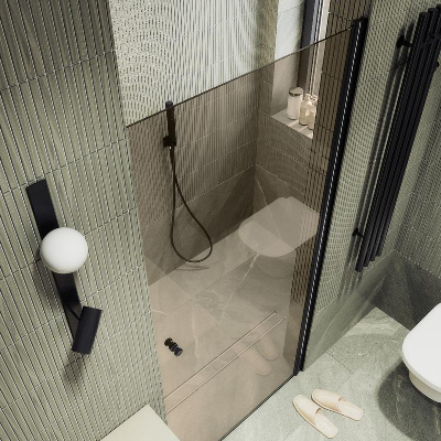 Душевая дверь на монопетле 1980*600 Стекло 6 мм Бронза MGD-810-6 Maybah Glass фото в интернет-магазине Русалия