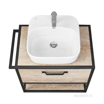 Тумба под раковину AQUATON Лофт Фабрик 65 дуб эндгрейн 1A242301LTDU0 фото в интернет-магазине Русалия