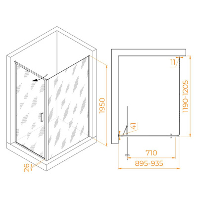 Душевой уголок RGW SV-145 900x1200, профиль хром, стекло прозрачное фото в интернет-магазине Русалия