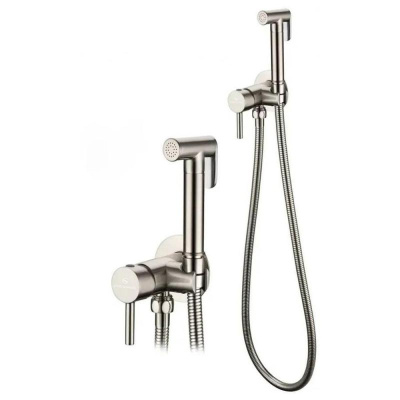 Гигиенический душ со смесителем встраиваемый Grocenberg GB001NK, никель фото в интернет-магазине Русалия