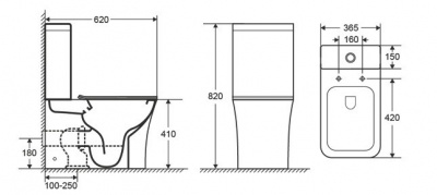 Унитаз 1218-1A с сиденьем микролифт Ceramalux фото в интернет-магазине Русалия