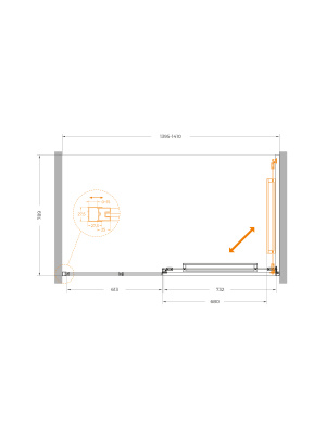 Душевая дверь CEZARES LUX-B-FS-11-140-C-GM фото в интернет-магазине Русалия
