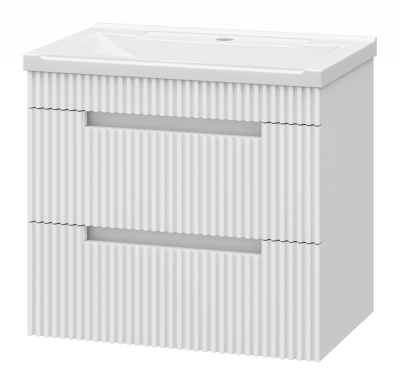 Тумба Ariana 60 подвесная (белая) с раковиной Misty EVVA 60 Brevita фото в интернет-магазине Русалия