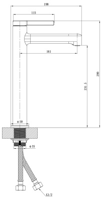 Смеситель ESKO "Sochi Gold" для раковины, высокий (SC25Gold) фото в интернет-магазине Русалия