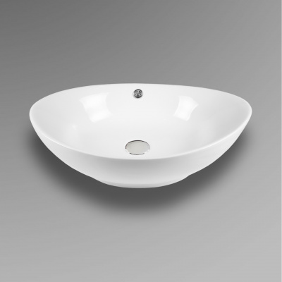 BOND S55-590 Раковина накладная овальная 59*38*19см белая фото в интернет-магазине Русалия