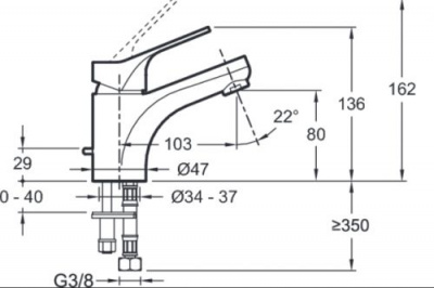 Смеситель для умывальника Brive E75760-CP Jacob Delafon фото в интернет-магазине Русалия