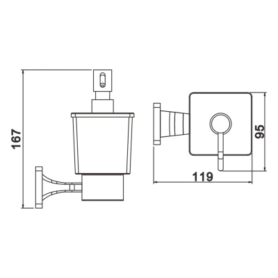 Дозатор жидкого мыла Rose RG1544H, черный фото в интернет-магазине Русалия