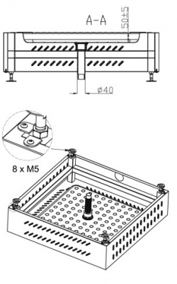 Душевой поддон стальной 80х80 квадрат 5-002.4 Oceanus фото в интернет-магазине Русалия