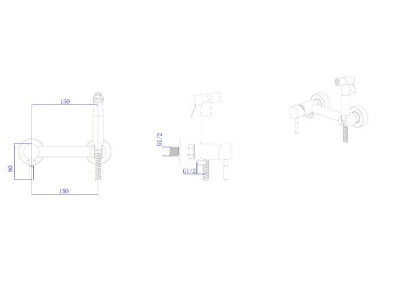 Гигиенический душ встраиваемый RUSH Melos (SUS1101-99Black) фото в интернет-магазине Русалия