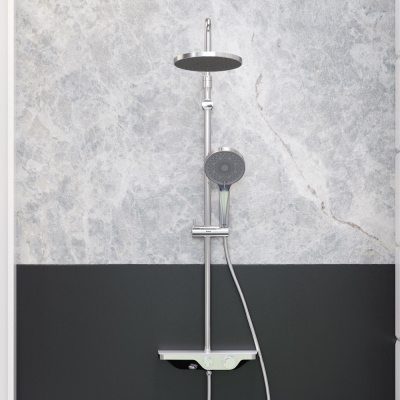 947730000 Apollo душевая система с ванно-душевым смесителем-полкой, хром фото в интернет-магазине Русалия