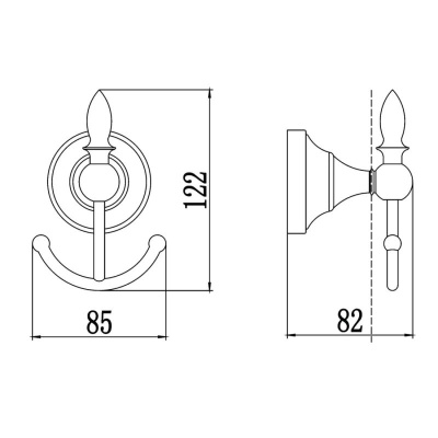 Крючок для ванной комнаты Savol S-06854B, золото фото в интернет-магазине Русалия