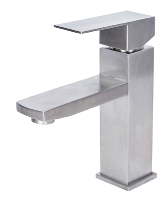 Смеситель для раковины OLIVE’S Economy VALDO квадр. нержавеющая сталь (VL13100) фото в интернет-магазине Русалия