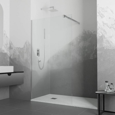 Душевая перегородка RGW WA-001 1200, стекло прозрачное, профиль хром фото в интернет-магазине Русалия