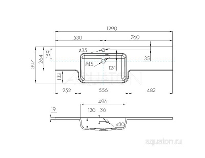 Раковина AQUATON Hotel B 129 левая белая 1A709831PI01L фото в интернет-магазине Русалия