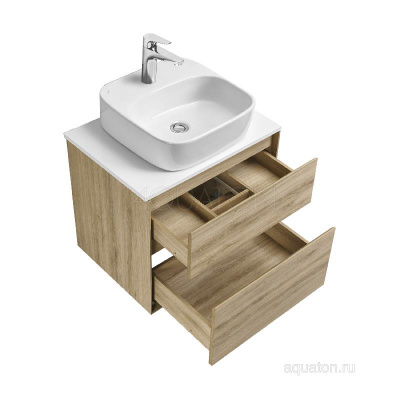 Тумба под раковину AQUATON Либерти 60 2 ящика, дуб эльвезия 1A279401LYC70 фото в интернет-магазине Русалия