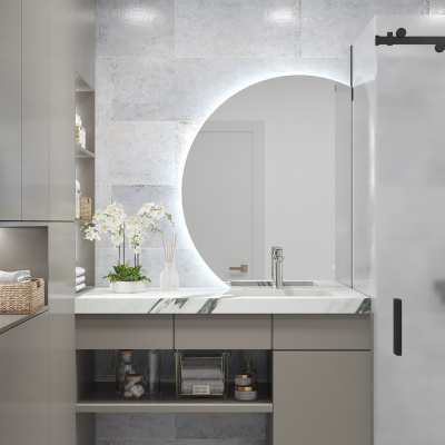 Зеркало с подсветкой Erist 800х1000 открытая подветка, реверс ЗЛП3565 Continent фото в интернет-магазине Русалия