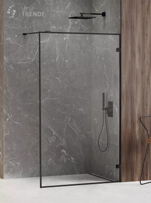 Душевое ограждение NEW TRENDY AVEXA BLACK 140x200 EXK-2664 (черный) фото в интернет-магазине Русалия