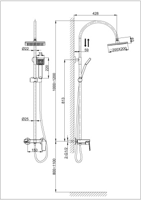 Душевая система DK Rhein Lessing (DA1323701C05) фото в интернет-магазине Русалия